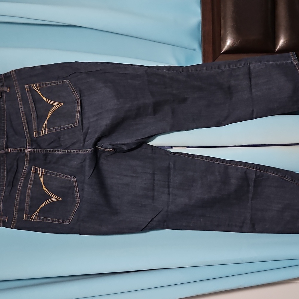 Venezia dark wash straight leg denim mom jeans, sx 22 short - Picture 6 of 9